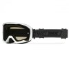 GOGLE IMX ENDURANCE RACE WHITE GLOSS/BLACK - SZYBA DARK SMOKE + CLEAR (2 SZYBY W ZESTAWIE)